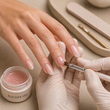 A builder gel manicure