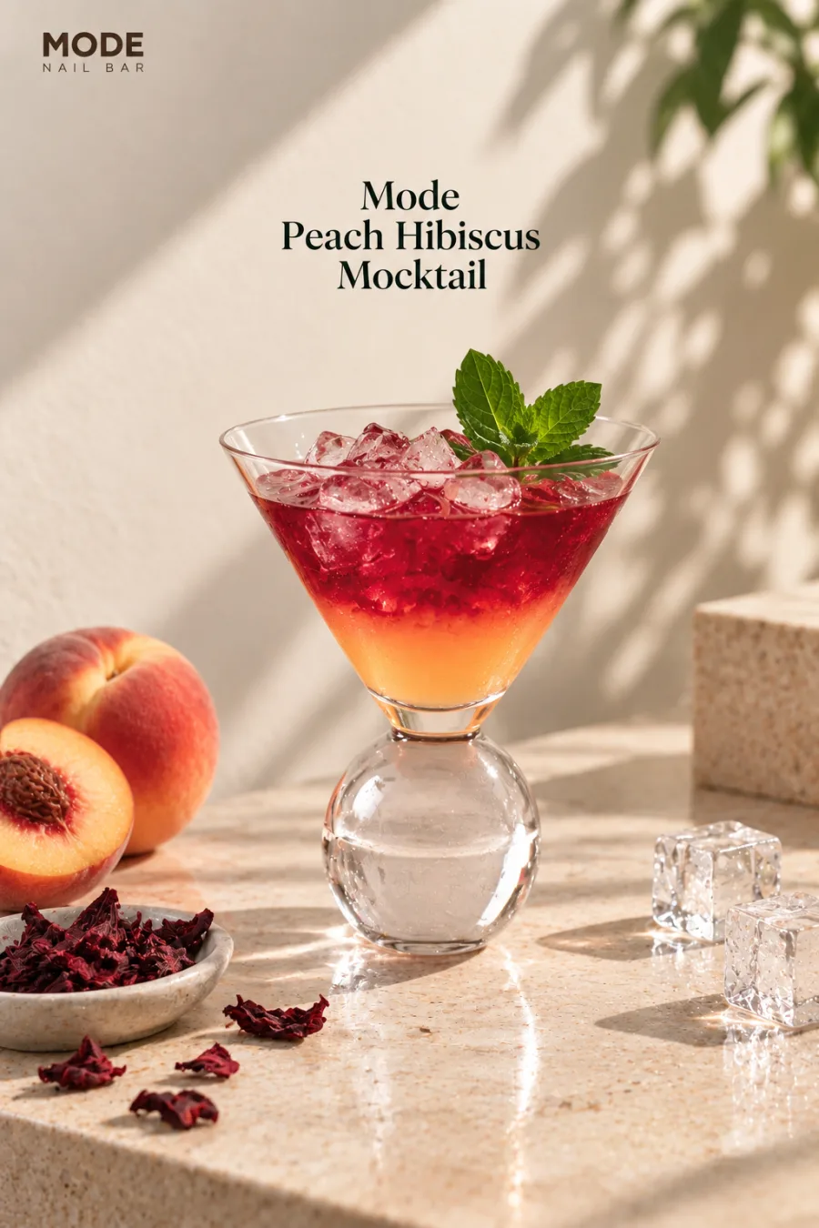 Peach Hibiscus Mocktail